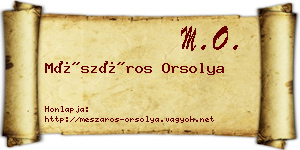 Mészáros Orsolya névjegykártya
